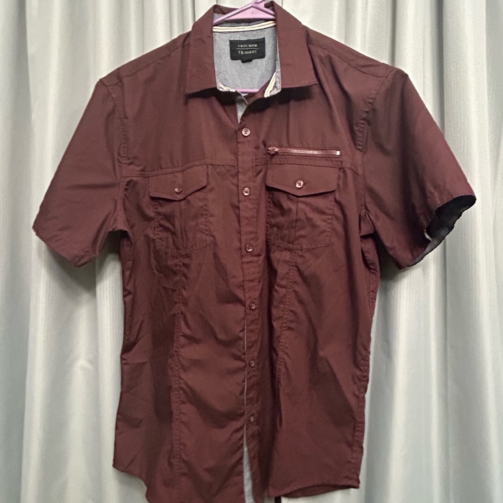 Triumph over Tragedy mens casual button up short 52